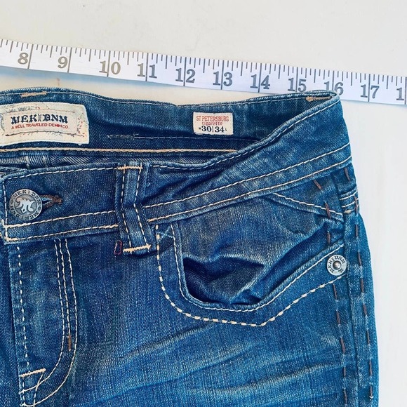 Mek DNM Men's Buckle Flap St Petersburg Cigarette Stretch Dark Wash Jeans 30x34 - Picture 12 of 13